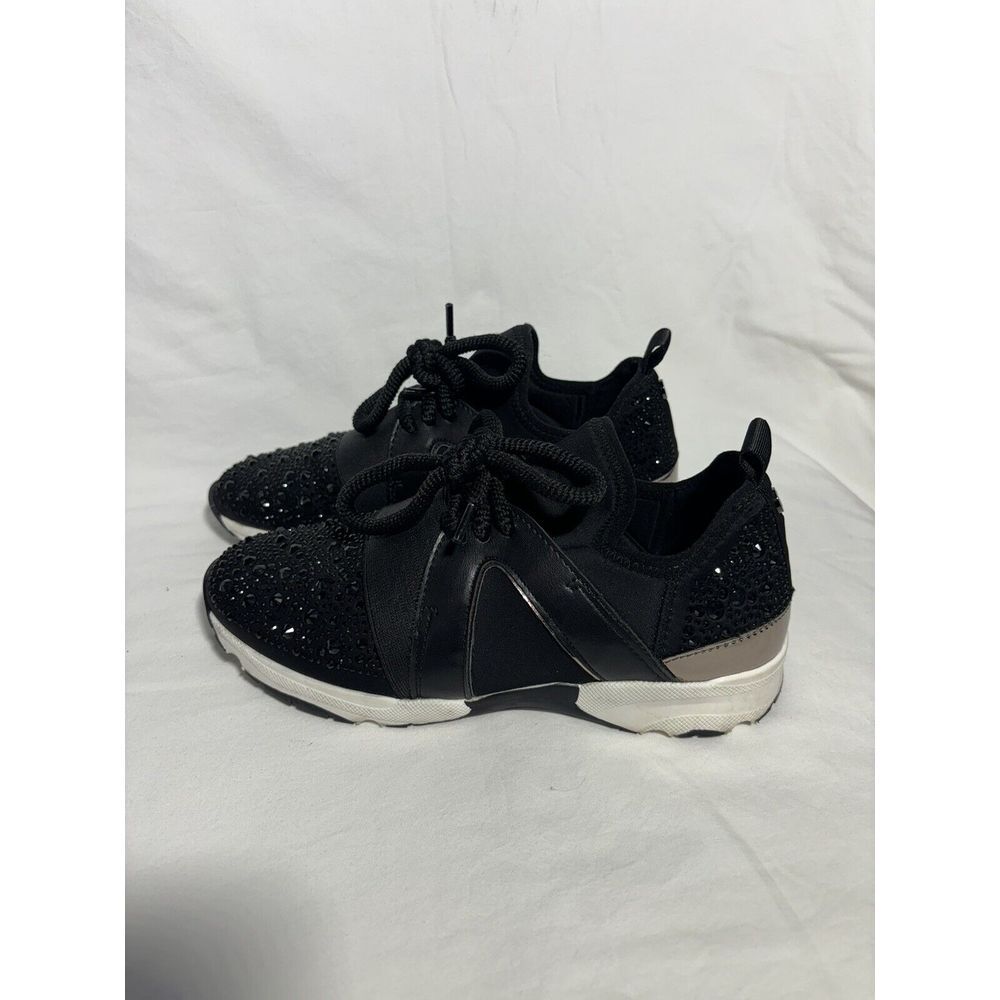 Carvela Kurt‎ Geiger Sequen Shoes Womens 5 Black Trainer Embellished EUC H16